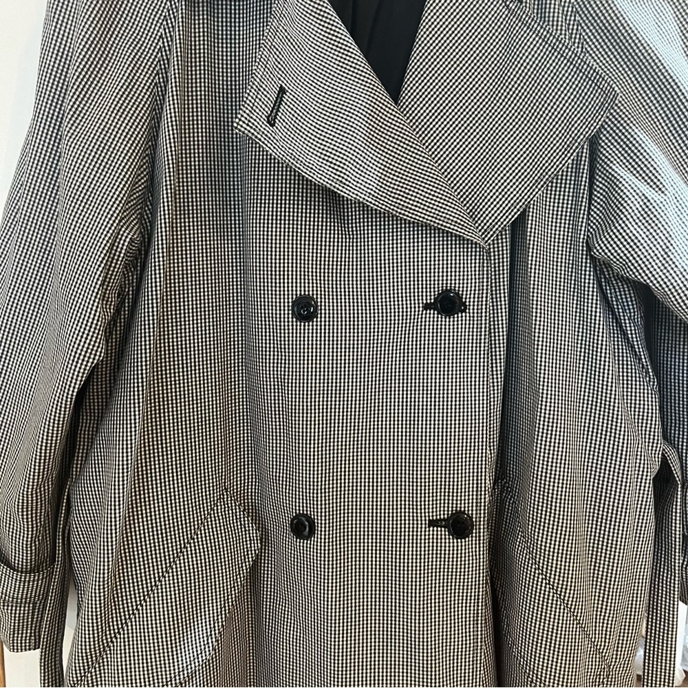 Vintage Gingham Thin Trench Coat - Picture 4 of 7